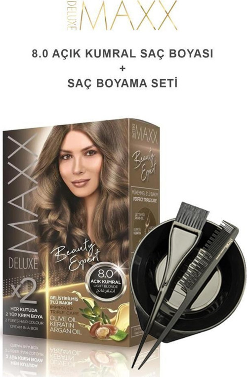 Saç Boyası 8 .0 Açık Kumral-Boyama Seti