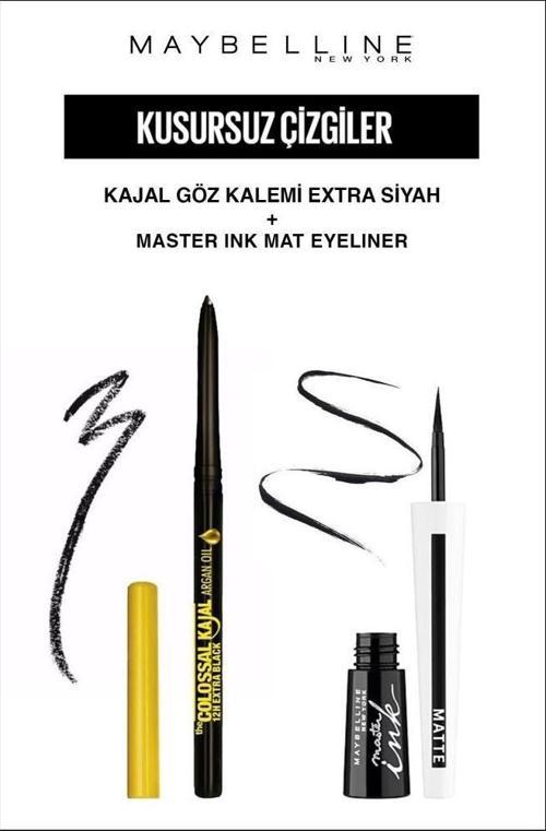 Maybelline Argan Yağı İçeren Göz Kalemi Keskin Bakışlar Eyeliner Makyaj Seti