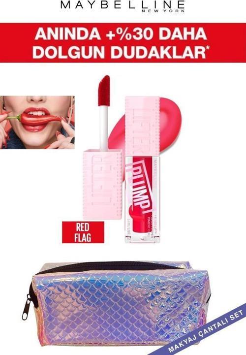 Lifter Plump Dudak Parlatıcısı- 004 Red Flag Çantalı Makyaj Seti