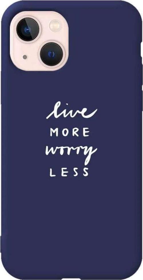 Iphone 13 Lacivert Renkli Silikon Telefon Kilifi - Love More