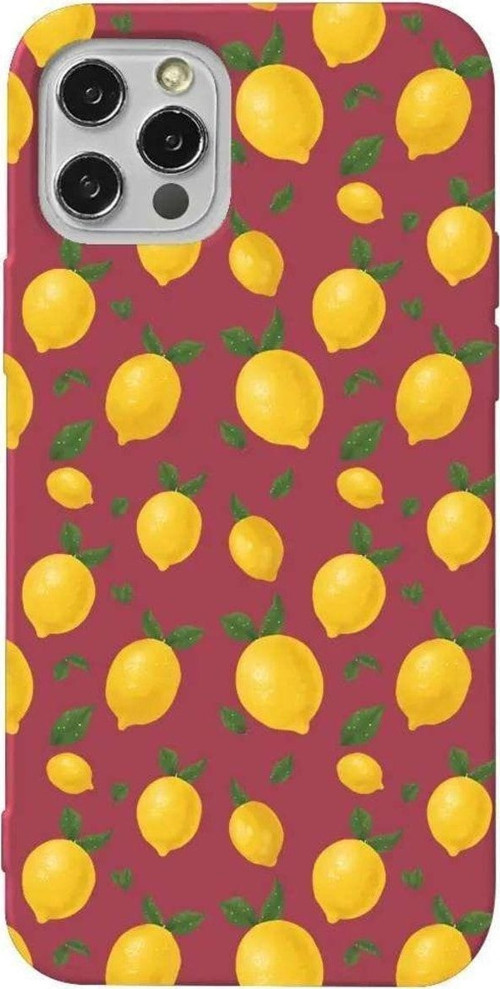 Iphone 13 Pro Max Bordo Renkli Silikon Telefon Kilifi - Limon