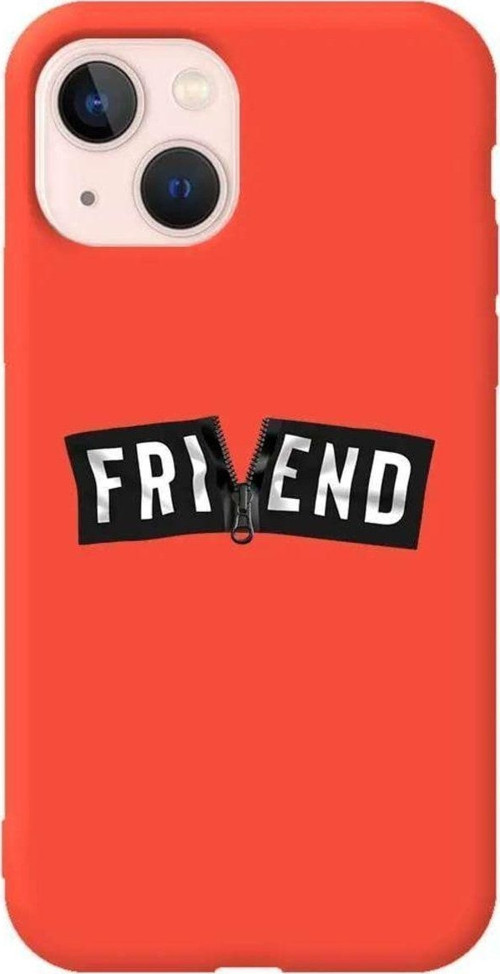 Iphone 14 Plus Turuncu Renkli Silikon Telefon Kilifi - Friend