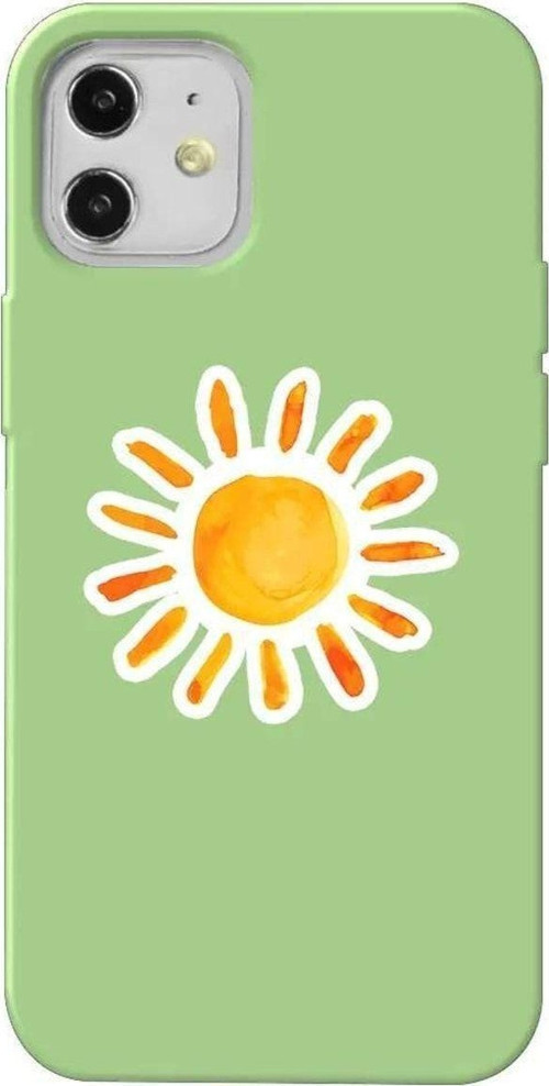 Iphone 12 Açik Yesil Renkli Silikon Telefon Kilifi - Günes