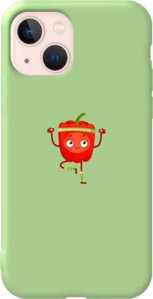 Iphone 13 Açik Yesil Renkli Silikon Telefon Kilifi - Mr. Pepper