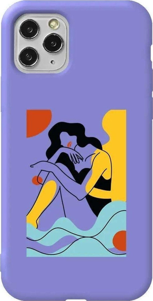 Iphone 11 Pro Lila Renkli Silikon Telefon Kilifi - Watch Sea