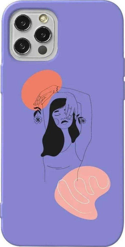 Iphone 14 Pro Lila Renkli Silikon Telefon Kilifi - Emma 2