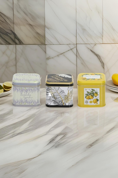 Efb35Q5 3 Lü Kare Kutu 90X90X80 Mm, 0,7 Lt, Citrus Limon