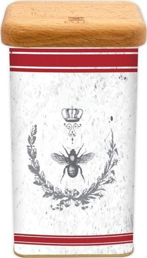 Er042-5O Country Housefly Desenli Ahşap Kapaklı Dikdörtgen Metal Saklama Kabı 8X10 Cm