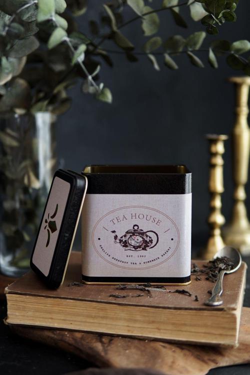 Er205-8F Azura Tea Desenli Kare Metal Saklama Kabı 9X9 Cm
