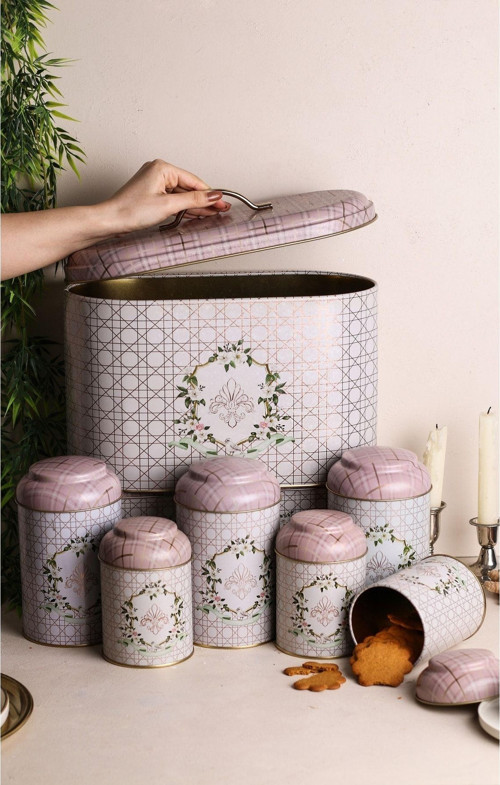 Erb01U7 Oval Ekmek Kutusu 7 Li Set, Rosy
