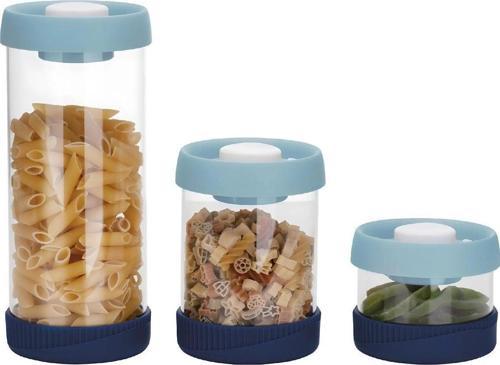 Yuvarlak Vakumlu Cam Saklama Kabı Seti, 3'Lü Set (450 Ml+840 Ml+1500 Ml)