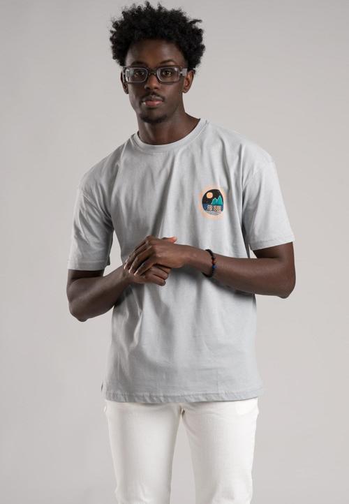 FBI Yarım Oversize (Hafif Bol Kesim) Arkası Baskılı Pamuklu T-shirt