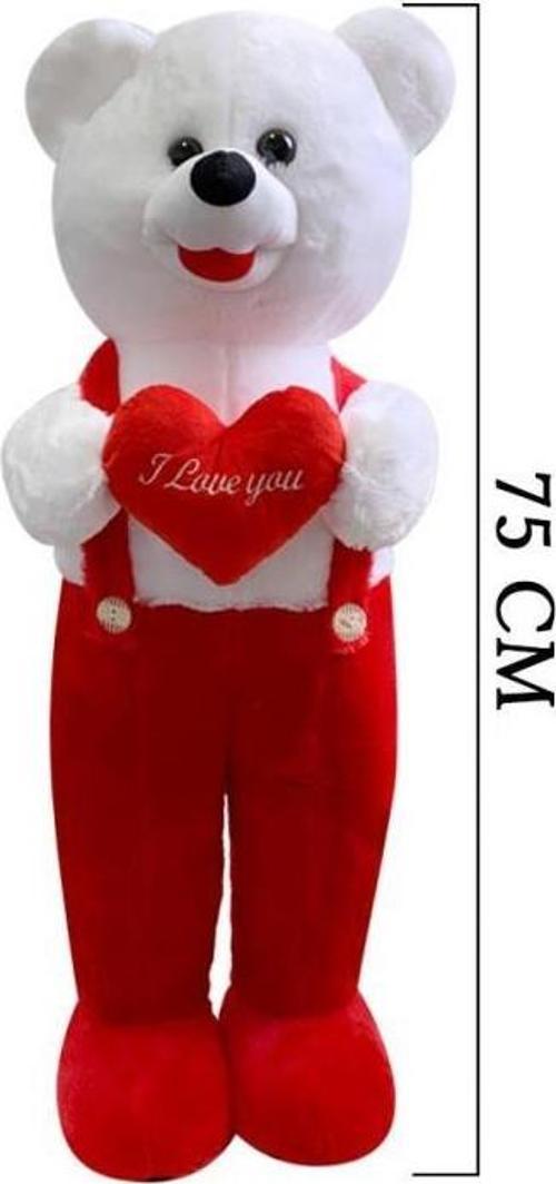 Nessiworld 75 Cm Çiçekli Tulumlu Ayakta Duran Peluş Ayıcık