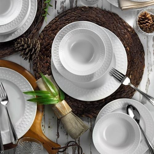 İnci 6 Kişilik 24 Parça Beyaz Yemek Takımı