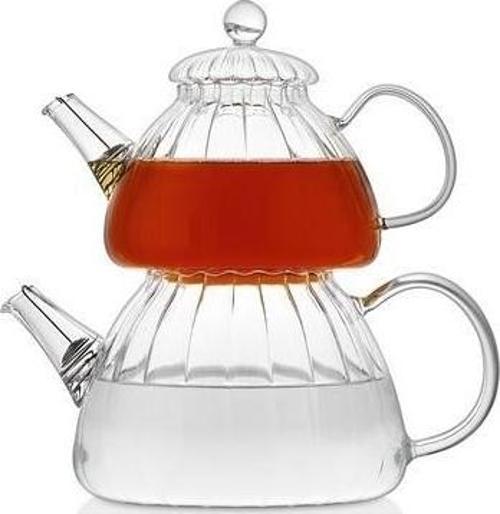 Isıya Dayanıklı Cam Çaydanlık 800*1200 ml.