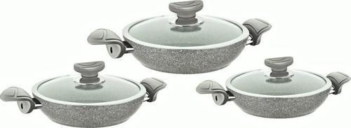 Granit Sahan Set 6 Parça 18-20-22 cm Gri 3004