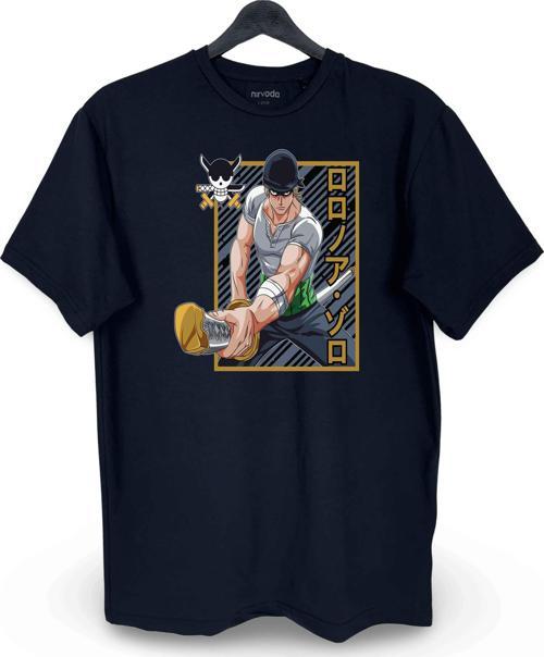 Zoro One Piece Baskılı Loose Fit Bisiklet Yaka Unisex Tişört Anime Manga