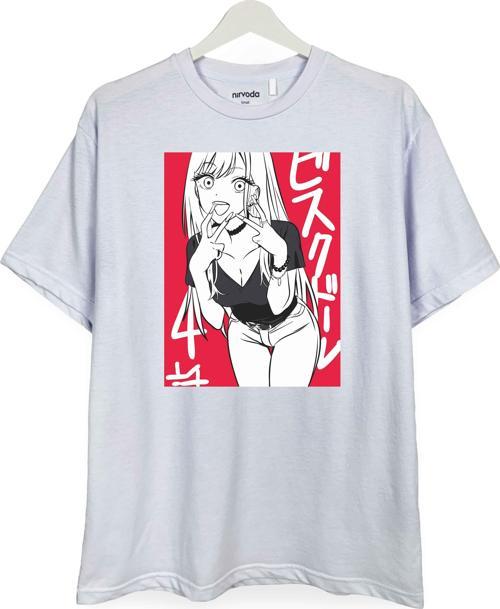 My Dress Up Darling Marin Baskılı Loose Fit Bisiklet Yaka Unisex Tişört Anime Manga