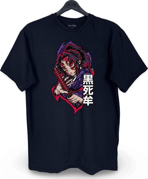 Kokushibo Demon Slayer Baskılı Loose Fit Bisiklet Yaka Unisex Tişört Anime Manga