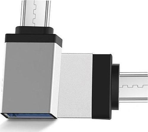 SL-TAOTG25 Gümüş Metal Gövde Usb F to Micro Usb m Otg Çevirici