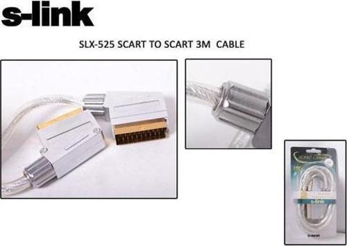SLX-525 Scart To Scart 3mt Gold Metal Kablo