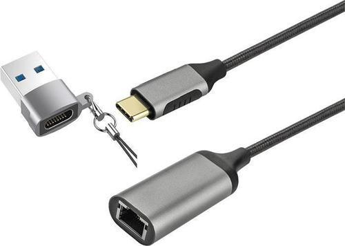 Swapp SW-U3305 Type-C & USB 2.0 10-100-1000Mbps Gigabit Ethernet Adaptör