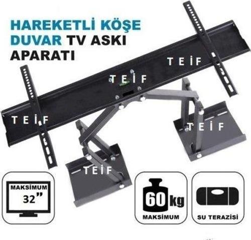 20040033 32'' - 82 Ekran Terazili Lcd - Led Tv Hareketli Duvar ve Köşe Askı Aparatı