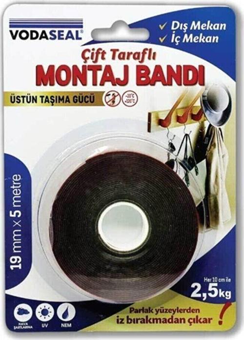 Çift Taraflı Montaj Bandı 19Mmx5Mt Gri Vhb Bandı Üstün Taşıma Gücü
