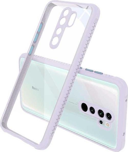 Xiaomi Redmi Note 8 Pro Kılıf Kamera ve Köşe Korumalı AirColor Kapak - Lila