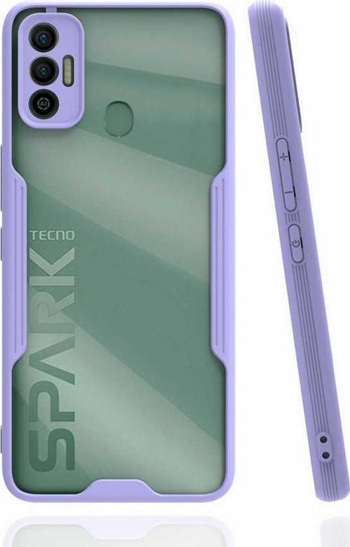 Tecno Spark 7T Kılıf Kamera Korumalı Colorful Kapak - Lila