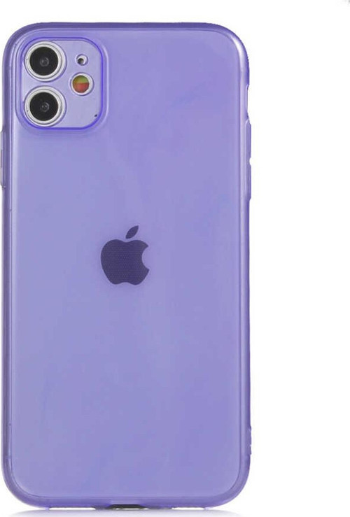 Apple iPhone 11 Kapak Kamera Korumalı Neon Renkli Silikon Kılıf - Neon Mor