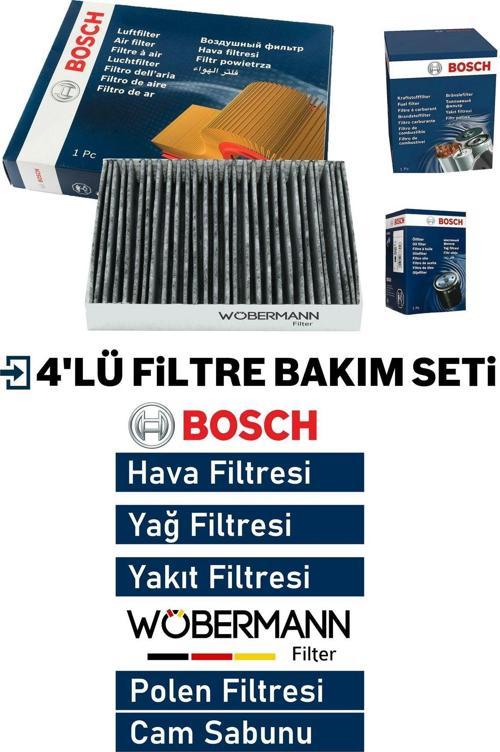 + Bosch Opel Corsa C 1.0 12V. Filtre Bakım Seti 2001-2005 4K