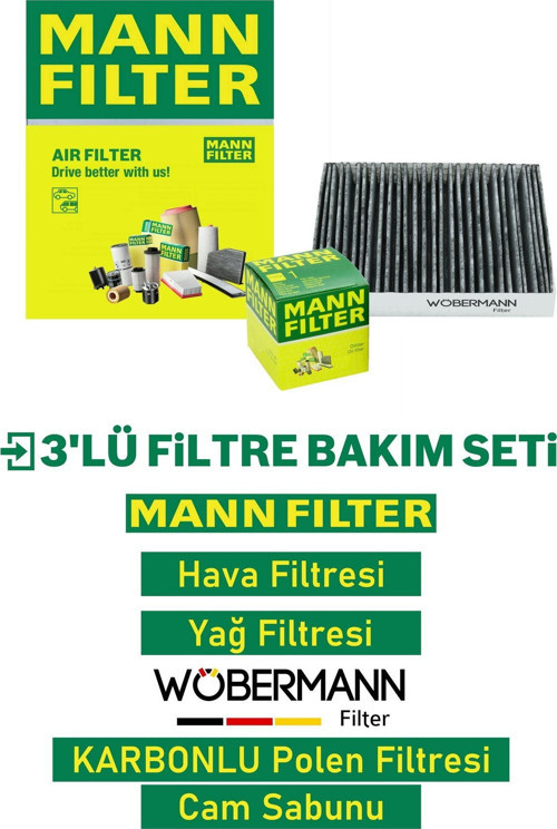 Mann Citroen Berlingo 1.6 Hdi E5 Filtre Bakım Seti 2011-2017 3K