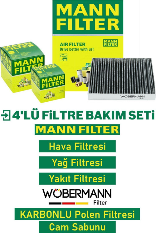 Mann Ford Fiesta 1.4 Tdci E4 Filtre Bakım Seti 2002-2011 4K