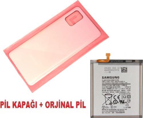 Samsung Galaxy A71 A715 Arka Pil Batarya Kapağı + PİL PEMBE