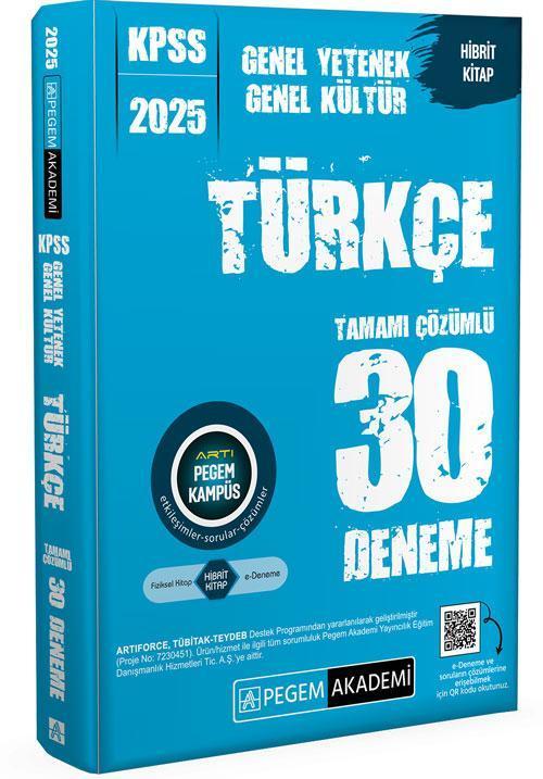 2025 KPSS Genel Yetenek Genel Kültür Türkçe Tamamı Çözümlü 30 Deneme