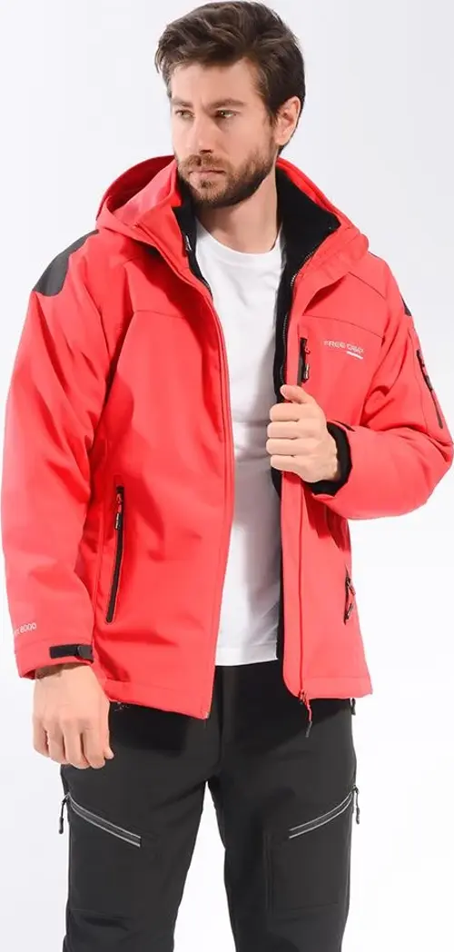 3in1 Softshell Erkek Ceket-KIRMIZI
