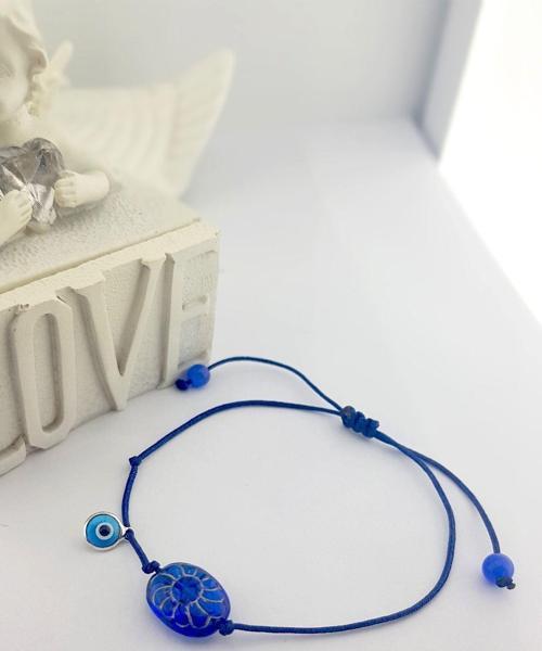 Kadın Lacivert Çek Kristali Nazar Bileklik