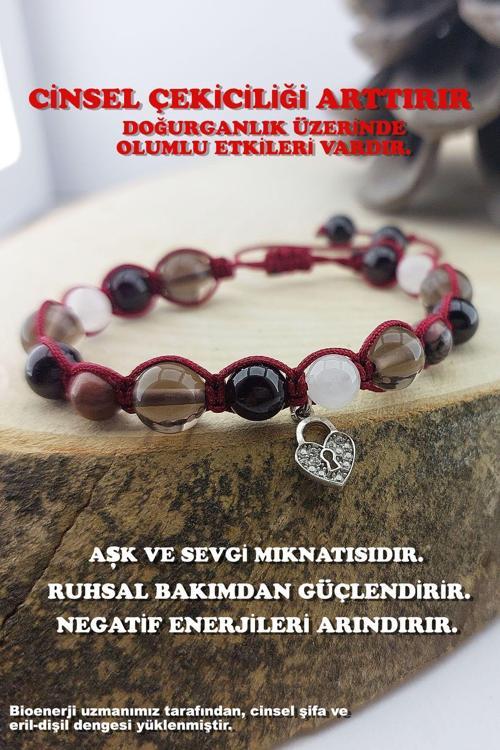 925 Ayar Gümüş Doğal Taşlı Cinsel Cazibe Tılsımı Bileklik