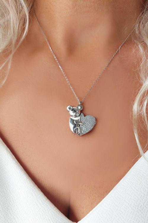 925 Ayar Gümüş Isimli Koala Kolye