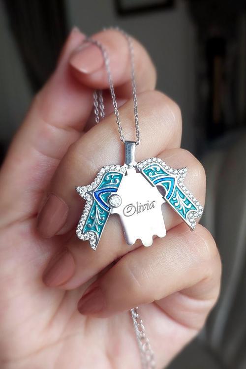 925 Ayar Gümüş İsimli Açılan Fatmanın Eli Kolye