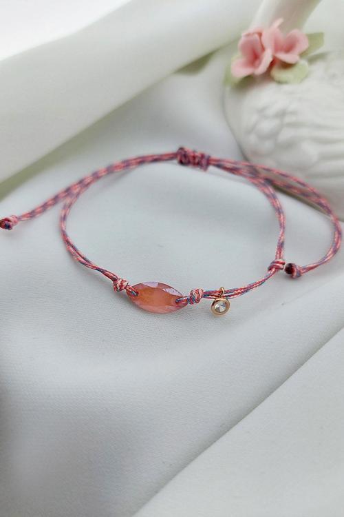 Pembe Kristal Taşlı Bileklik