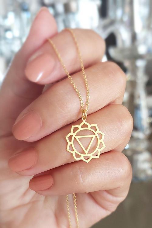 925 Ayar Gümüş Solar Plexus Çakrası Kolye
