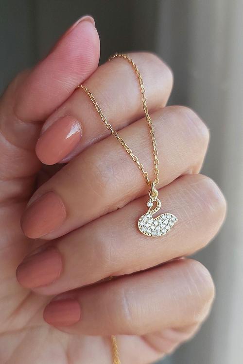 925 Ayar Gümüş Kuğu Kolye