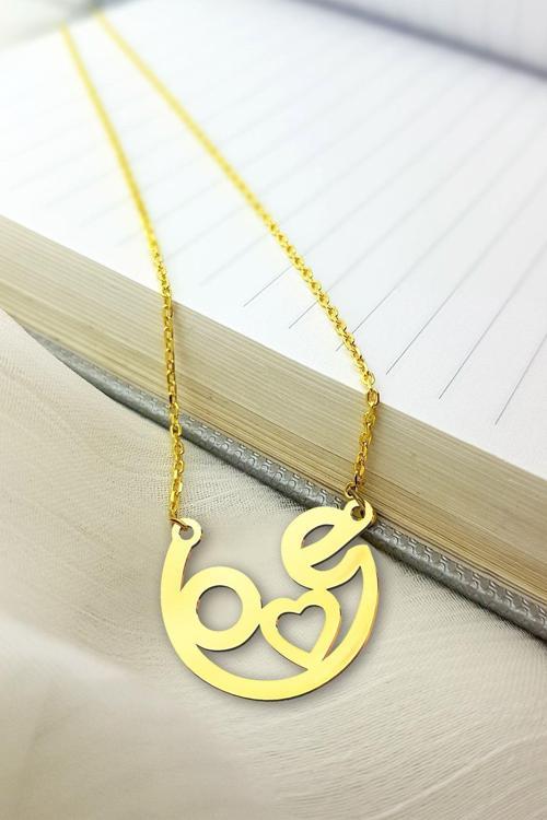925 Ayar Gümüş Love Yazılı Kolye
