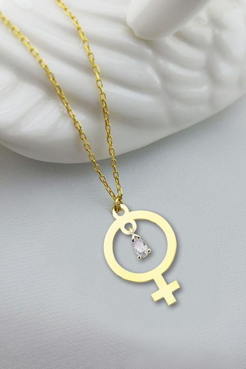 925 Ayar Gümüş Dişi Sembolü Kolye