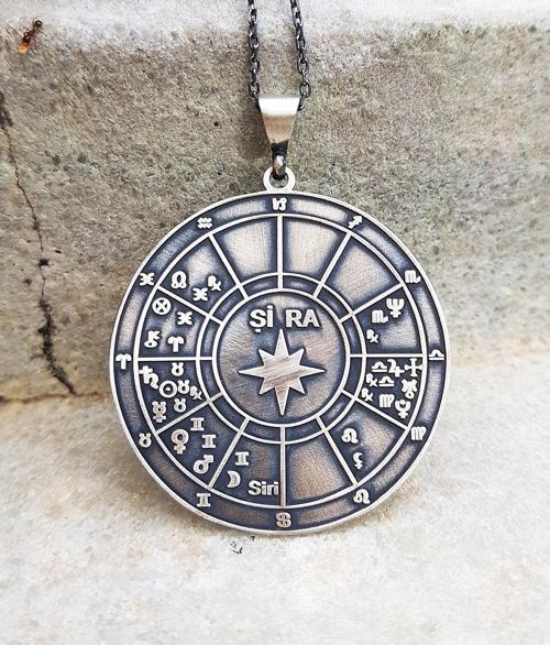 925 Ayar Gümüş Doğum Haritası Astroloji Kolye