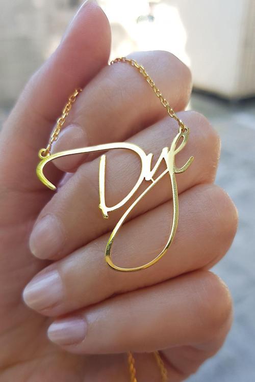 925 Ayar Gümüş El Yazısı Isimli Kolye