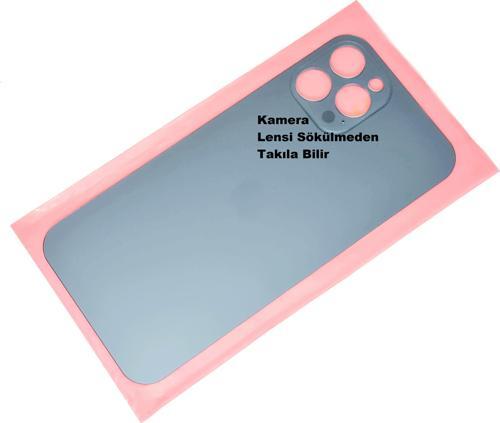 İphone 12 PRO MAX Arka Pil Batarya Kapağı (CAM+B-7000) MAVİ