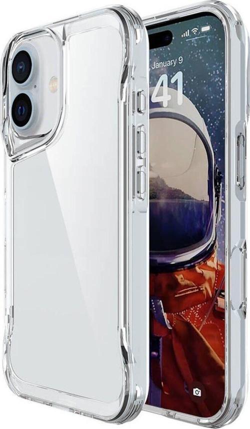 Apple iPhone 16 Kılıf Eğimli Kamera Dizayn Sert Şeffaf Silikon